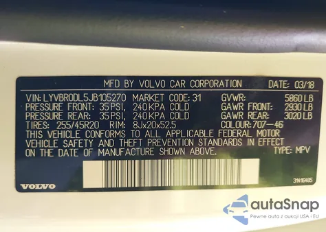 2018 Volvo Xc60 Hybrid T8 Inscription from USA, damaged, VIN LYVBR0DL5JB105270